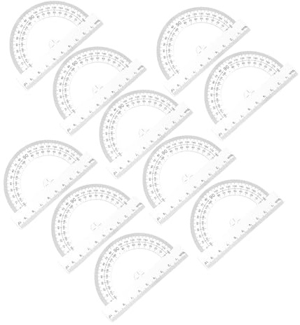 HOMSFOU 10pcs Plastic Half Circle Protractor Transparent Measuring Tool for Students Accurate Math Protractor for Classroom Use