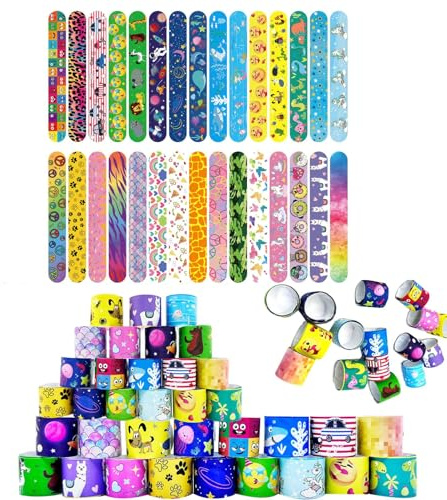 ZADEICK Slap Bands 30PCS, Slap Bracelets with Colorful Pattern, Party Bag Fillers for Kids Gift Birthday Party Favours