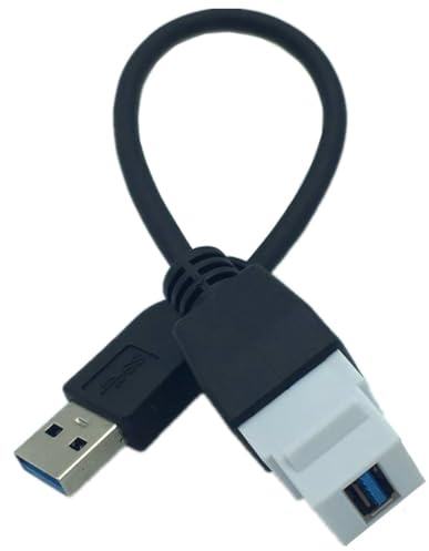 Câble USB 3.0 Keystone Jacks USB 3.0 femelle vers mâle Adaptateur d'insertion de panneau
