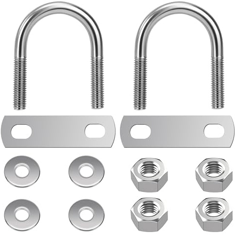 Tunejoy Perno en U Redondo M8 Pernos en U de Acero Inoxidable para Fijación de Tubería Interno Ancho: 33mm Altura: 60mm 2 Piezas
