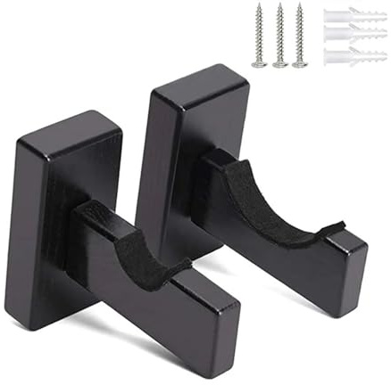 Baseballschläger-Aufhänger 2-teilige Display-Rack-Halterung for Baseballschläger, Softballschläger mit Schrauben, Hockeyschlägerständer, tragbarer Wandhalter aus Holz(Black)