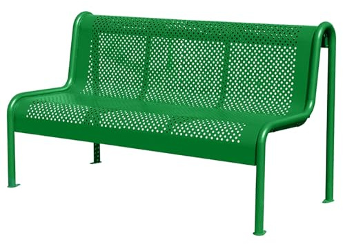 LIMENQIN 150 cm Metall Gartenbänke, Wetterfeste Balkonbank, Parkbank mit Ergonomisch Geformter Rückenlehne, for Außenbereich, Veranda, Eingangsbereich(Green)