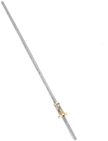 Oumefar Tige Filetée en Acier Inoxydable T8 avec écrou Anti-jeu pour Imprimante 3D, Diamètre de 8 Mm, Pas de 2 Mm, Fortement Recommandée pour la Machine de Gravure (400mm)