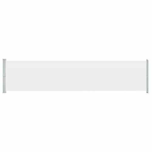 Tenda laterale retrattile per patio, tenda da sole per terrazzo e balcone con protezione UV e vento, facile installazione, base in acciaio, rotolamento automatico, 140x600 cm, poliestere resistente al