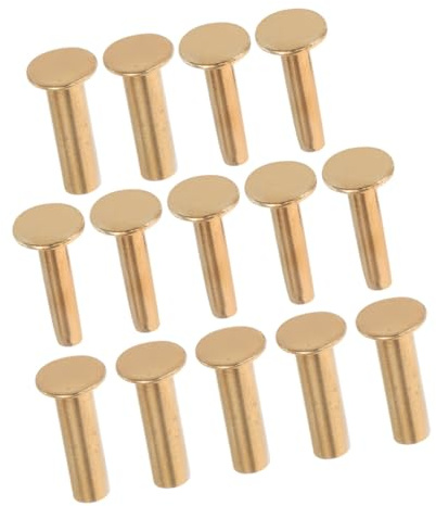 Ciieeo Remaches de Fijación para Mangos de Cuchillos de Cocina, 7 Pares de Remaches de 1,4 Cm de Cobre para Reparación y Bricolaje, Sujetadores para Cachas de Madera en Cuchillos de Chef
