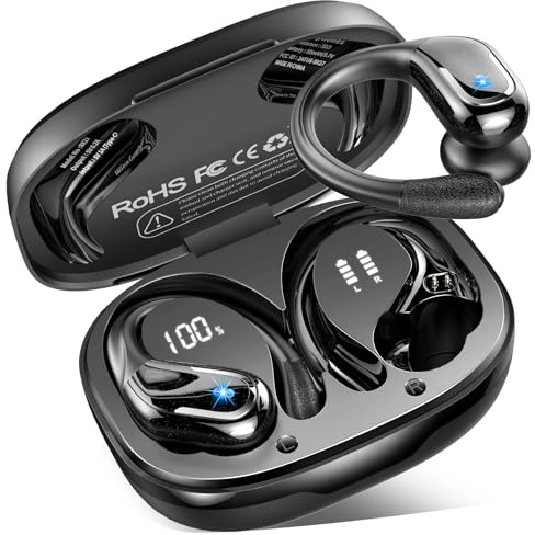 Ecouteurs Bluetooth Sans Fil Sport avec Crochets d'Oreille, 75H Autonomie