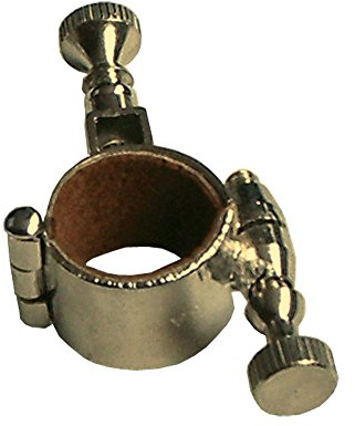Soporte abierto con bisagra atril trompeta Ø14 mm dorado