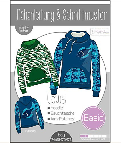 Schnittmuster kibadoo Hoodie Louis Papierschnittmuster