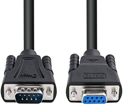 DTECH DB9 RS232 Serial Cable 5m Extension Male to Female 9 Pin Straight Through for Compute Monitor Cable -Black | 9 Pin Straight Through for Compute Monitor Cable -Black
