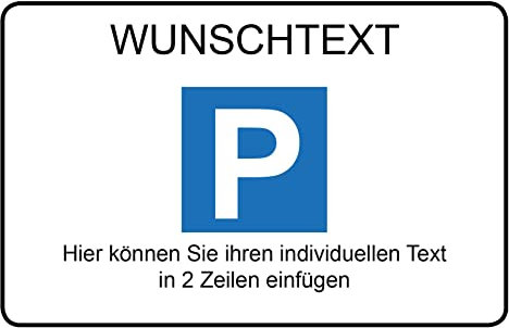 AllesKlaro® - Wunschtext Hinweisschild - Parkplatz - selbst gestalten - Querformat - stabile 4 mm Alu Verbundplatte (45 x 30 cm)