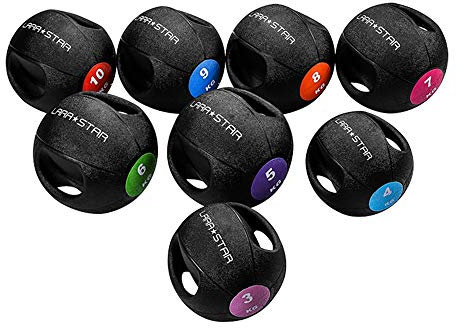 Hua Medizinbälle Binaural Medizinball, Fitness-Gummikugel, Hauptgymnastik Krafttraining Gleichgewicht Solide Gravity Ball, 3kg, 4kg, 5kg, 6kg, 7 Kg, 8 Kg, 9 Kg, 10 Kg (Size : 10kg/22lb)