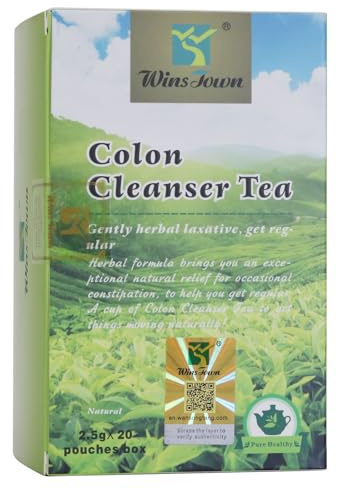 Wins Town Colon Cleanser Tea, Herbal Laxative Tea, Relieve Constipation and Body Detox, Supports Healthy Gut and Digestion, 20 Tea Bags
