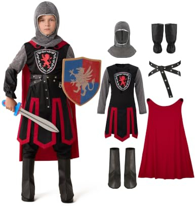 Spooktacular Creations Mittelalterlicher Ritter Kostüm für Kinder, Mädchen, Jungen California Kostüm Kollektion, Drachen Ritter Kostüm, Halloween Ritter Kostüme Verkleiden Partys