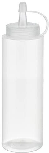 APS Quetschflasche, 6er Set Ø 5 cm, H: 18 cm, 260 ml Polyethylen, transparent mit Schraubdeckel mit Verschlusskappe Einfüllöffnung: Ø 3 cm