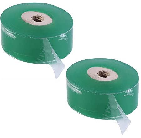 Bailinks 2 Stück veredelungsband, biologisch abbaubare Pfropffolie, dehnbar, durchsichtig, Floristikfolie, Feuchtigkeitssperre, Pfropfband für Garten, Baumschule, Baumsetzlinge, Blumen, 100 m x 3 cm