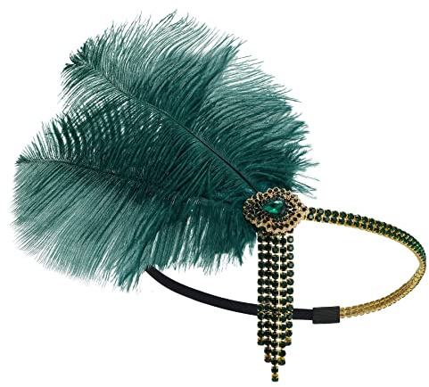 LEEMASING Fascinator für Damen, Retro-Feder, Flapper, Party-Accessoire, Fascinator für Hochzeit, Teeparty