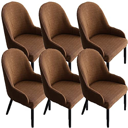 ZIAMOO Oficina Chair Cover de Escritorio, Fundas para Sillas de Comedor con Brazos Respaldo, Antideslizante Modernas Cubiertas de Butacas para Salón Cocina Decor Hogar Café