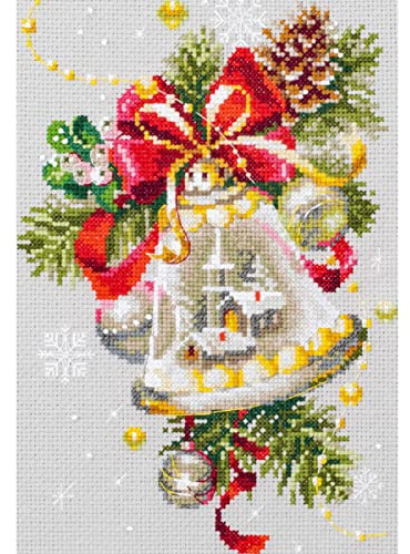 Magic Needle 100-232 ZW Weihnachtsglocke Kreuzstichset mit Zählmuster Zweigart Edition, Baumwolle, multifarbig, 16x23cm