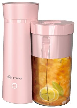 LITIFO Iced Tea Maker and Iced Coffee Maker Brewing System with 2-quart Pitcher, Perfect For Fruit Infused Tea, Lemonade, Flavored Water (Pink)