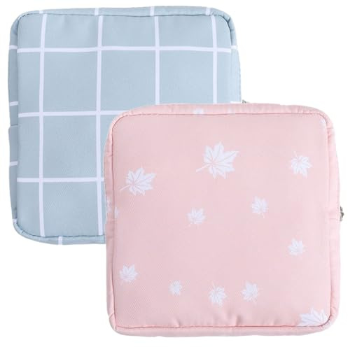 BZKSER 2 Stück hygienebeutel für damenbinden - für Damenbinden Organizer Tragbarer Münzbeutel Binden Tampon Aufbewahrung Slipeinlagen Organizer mit Reißverschluss 4,73 x 5,12 Zoll,für Mädchen/Frauen