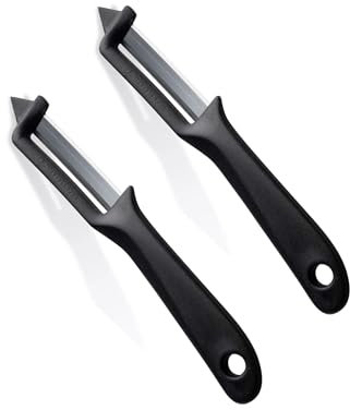 FACKELMANN | 2er Set Weltmeister Spargelschäler | Universalschäler mit Klinge aus Edelstahl | robuster Sparschäler für Gemüse und Obst