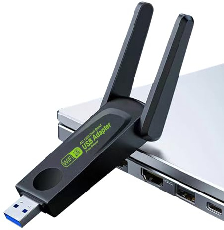 Tarjeta WiFi de red inalámbrica portátil, tarjeta WiFi para escritorio - Adaptador inalámbrico para PC,Adaptador inalámbrico, adaptador WiFi para PC de alta velocidad, conectividad de doble banda