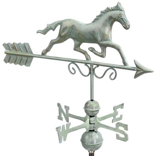 Wetterfahne Galoppierendes Pferd, Blau Verde Copper von Good Directions