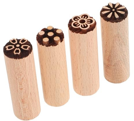 Lurrose 4pcs Moon Cake Molds Stamper Baking Supplies Cookie Stamp Dessert Stamp for Crafts