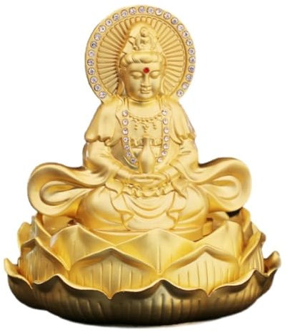 MEIZHITU Buddha Figur Garten Statue 11,9 cm Große Buddha-Statue, Doppelseitig, Sitzende Lotus-Bodhisattva-Statuen Für Heimdekoration Budda Dekofigur