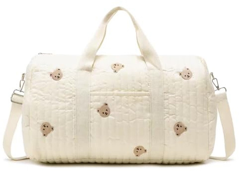 GSenhui Quilted Duffle Bag for Women Cute Baby Hospital Bag Floral Duffel Bags