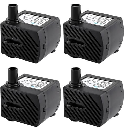 Aquarium Pumpe, Mini Wasserpumpen, 4 Pieces Wasserpumpe (180 L/H, 3 W), Pumpe Wasser, Pumpe Aquarium, Ultra Leise Aquarium Pumpe Mit Hohem Hub, für Aquarien, Teich, Brunnen, Statuen, Hydrokultur