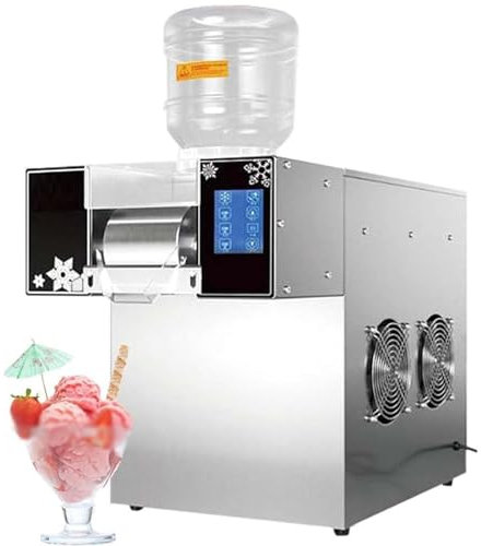 DDZJTPP Machine à Glace Râpée de Neige Commerciale, Machine à Râper la Glace électrique, Machine à Glace Pilée en INOX, Glace Rasée pour Dessert Boulangerie Café,B-750W