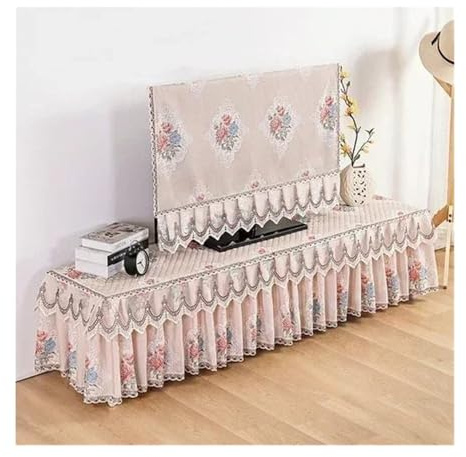 XFYESL TV Dust Cover Cover TV Covers Outdoor 1pcs Simple Fabric Rectangular TV Cabinet Cover Hanging LCD TV Cover Household TV Curved Dust Cover Cloth(Color02,153xH90cm TV)