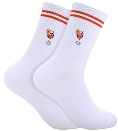 Yemmert Aperol Geschenk Aperol Socken für Damen Herren Weihnachten Lustige Tennissocken Sportsocken Crew Socks Accessoires