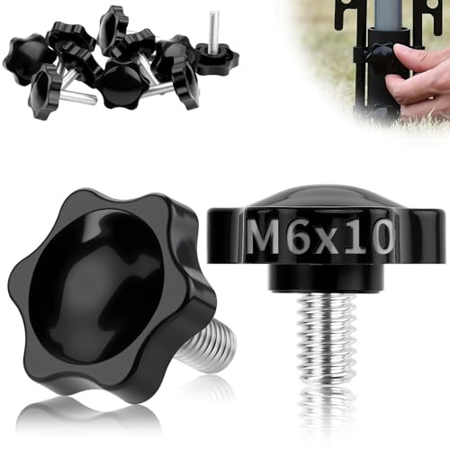 TXXATX Tornillo Moleteado M6x10 mm Tornillos de Mariposa 12 Piezas Tornillo de Estrella M6 Tuerca de Estrella con Mango Botón Sujeción para Máquina Herramienta Apretar Aparatos Instrumento
