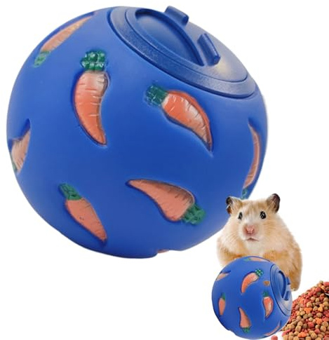 Boule à friandises pour hérisson, distributeur de nourriture interactif, 7,5 x 7,5 cm, ensemble de mangeoire casse-croûte, portable, jouet anti-ennui pour hamsters et petits animaux de compagnie
