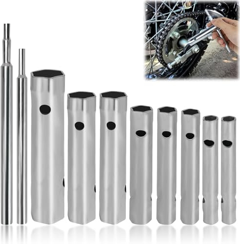 BANTI Rohrsteckschlüsselsatz Rohrsteckschlüssel 10-tlg Zündkerzenschlüssel Set 6-22 mm Steckschlüssel Doppelsteckschlüssel Rohrschlüssel für Spüle Wasserhahn Installation Reparatur