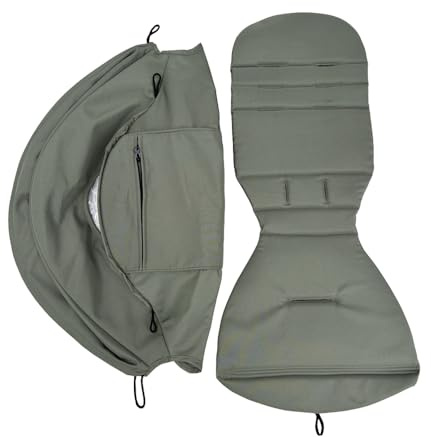 Colu Kid Toldo para cochecito y cojín de asiento compatible con Babyzen YOYO 2 y YOYO+, kit de repuesto de accesorios para cochecito, tela impermeable de doble capa (verde oliva)