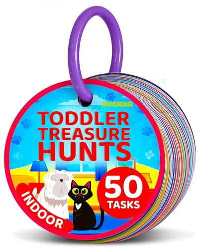 Scavenger Hunt Game for Kids 3-5 Year Olds – Toddler Activities Indoor | 50 Scavenger Hunt Card Games for Kids - Fun Educational Play for Preschool Boys and Girls - Travel Games for Kids Age 5-8