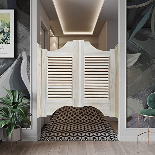 XAXIAOZ Portes battantes en Bois Massif à persiennes, décoration intérieure écologique pour Cuisine et Salle de Bain, Portes battantes de café Non finies, Taille 41,3 x 35,4 Disponible