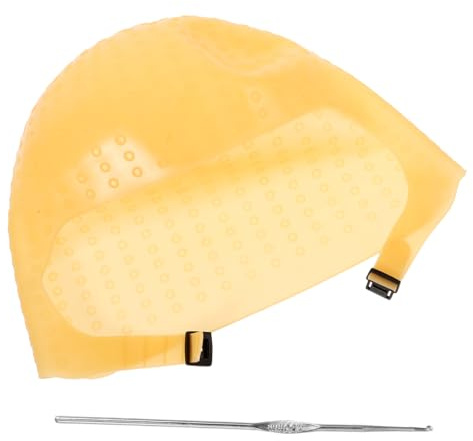 Veemoon Cuffia Cappello Colorante per Meches Riutilizzabile in Silicone Marrone Professionale per Chioma Strumento per Saloni