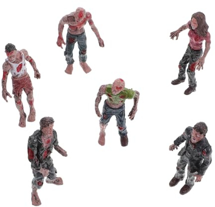 BESTonZON 6 Stück Teiliges Mini Zombie Figuren Realistische Terror Puppen für Halloween Deko und Streichspiele aus Robustem Kunststoff Lebensechte Gestaltung für Furchterregende Partys