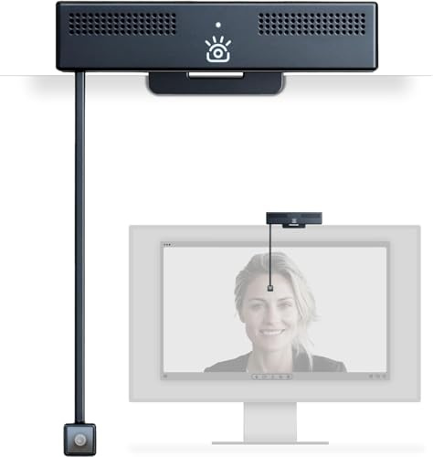 iContact Camera ProXL 4K HD Eye Contact Webcam with Noise Cancelling Mics, SoftLight+ Support, USB Computer Camera for Monitors & Desktops – Zoom Certified, Works with Teams, Meet, and Video Calls