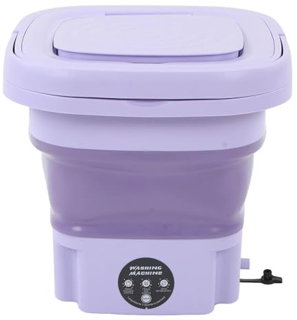 Lavatrice piccola, Lavatrice Portatile Pieghevole Da 8 Litri Con Centrifuga For Calzini, Biancheria Intima E Mutandine, Mini Uso Domestico per biancheria intima, viaggi, dormitorio e camper(PURPLE)