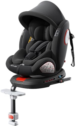 Aveainelle Plus 360 Rotating Infant & Toddler Car Seat, with Base, Footrest, Canopy, 0-12Y (Plus Black)
