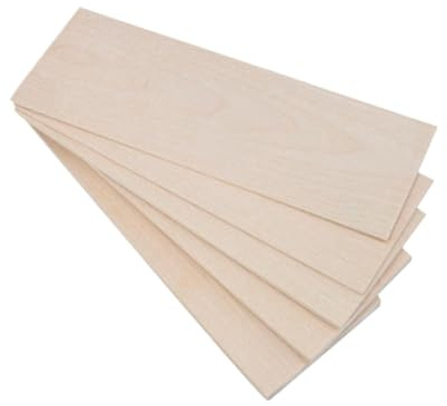NIRNHYRUR tavola di Legno Tavole, Blocchi di Legno Grezzo, Fogli impiallacciato Betulla, Confezione da 5 for Fai Te, 200 mm x 100, spessori Multipli(5mm)