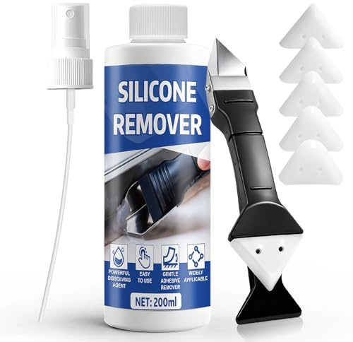 Miioto Quita Silicona, Disolvente Pegamento, Removedor de Pegamento | Elimina Rápidamente Residuos de Pegamento y Etiquetas, Quita Pegamento Adhesivo para Baños, Cocinas y Automóviles (200ml)