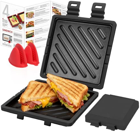 Microwave Toastie Sandwich Maker for Sandwiches,Microwave Toastie Maker | Removable Non-Stick Plates,Quick Cooking and Easy Cleaning,Breakfast Sandwich Maker Perfect for,Paninis,Fried Eggs
