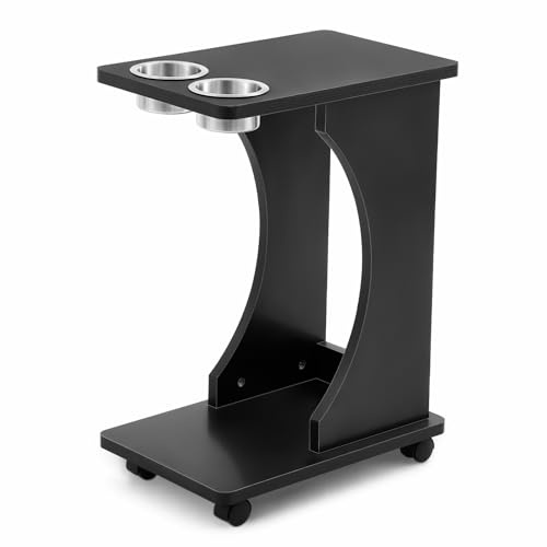 Sintuff Portable Poker Table Drink Carts with Casters and Built-in Shelving Poker Side Tables Drink Food and Snack Carts