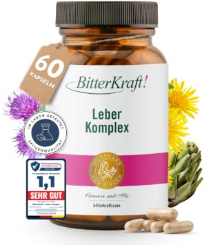 BitterKraft! Leverkomplex kapslar med kolin – växtbaserat & naturligt – mariatistel, maskros & artiskocka – stödjer leverfunktionen (60 kapslar)